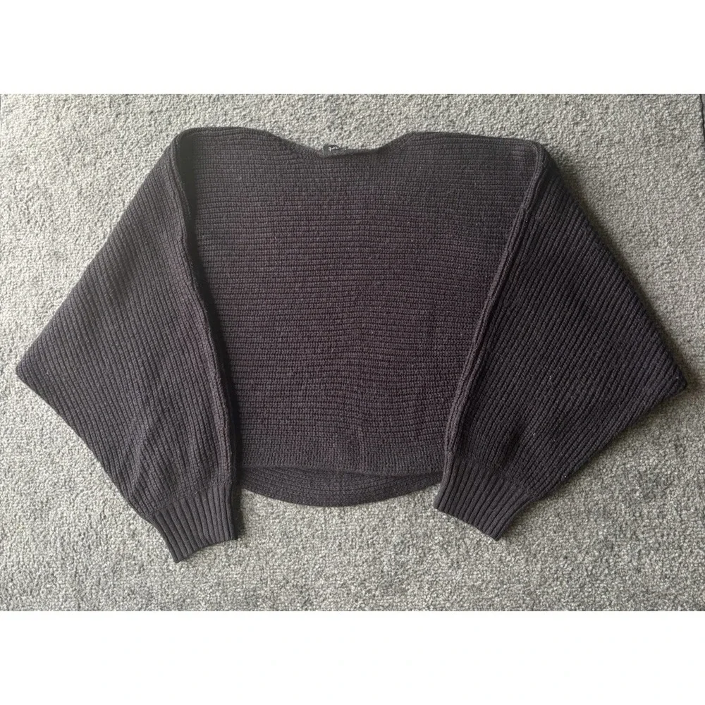 Derek Heart Black Knit Cropped Sweater Top Women's Size Small